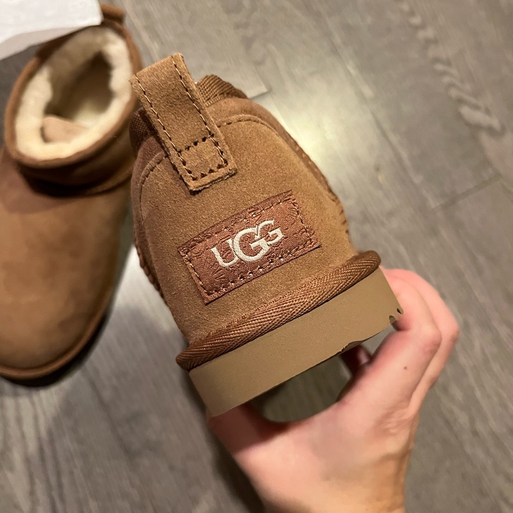 UGG Classic ultra mini boots wool boot +1.5 is womens size chestnut K/1130750K - Picture 14 of 16